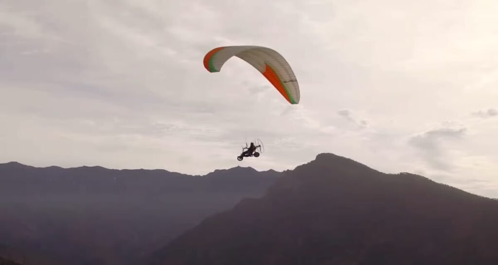 Paragliding On E-Scooter